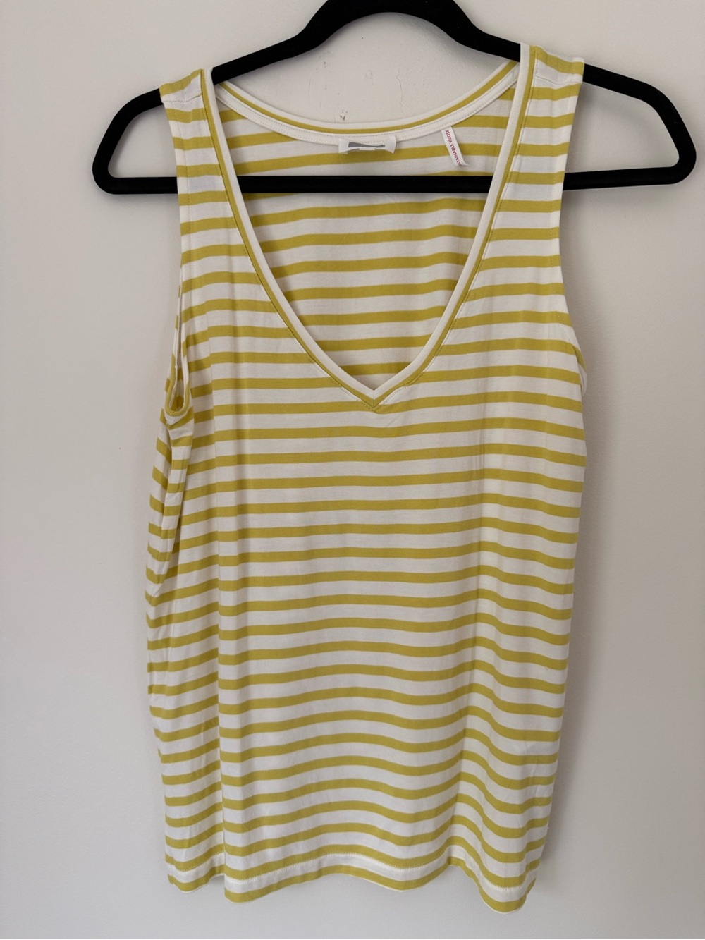 s.Oliver Striped V-Neck Tank Top in Yellow & White